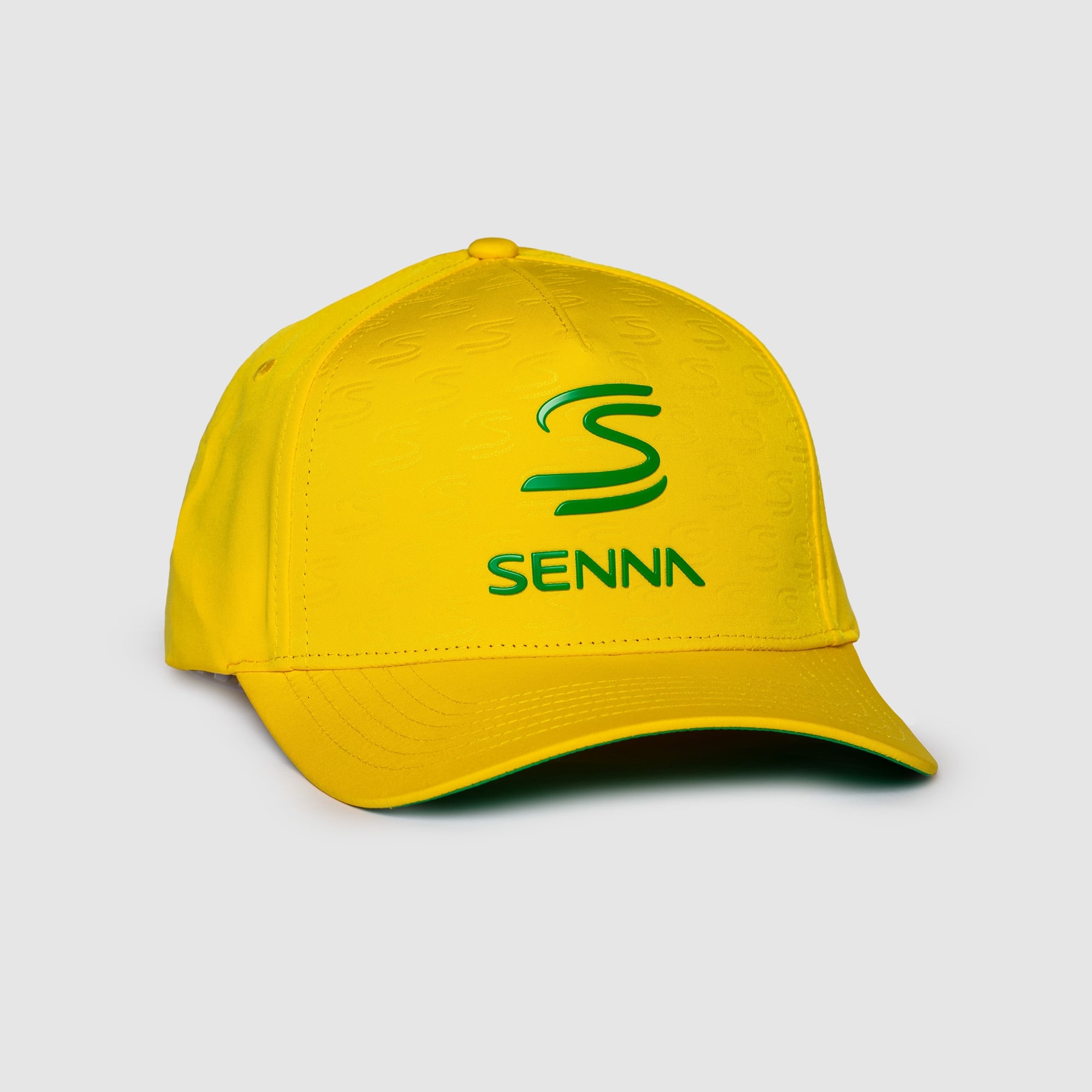 Men's Formula 1 Yellow Ayrton Senna Debossed Curved Peak Adjustable Hat