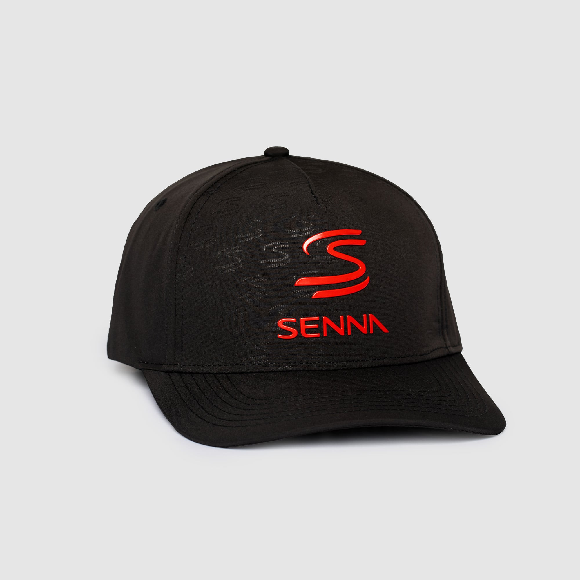Men's Formula 1 Black Ayrton Senna Debossed Curved Peak Adjustable Hat