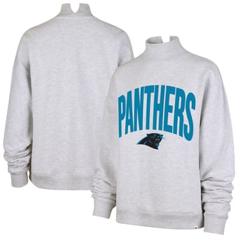 Women's '47  Gray Carolina Panthers Subtle Muse Mock Neck Sweatshirt