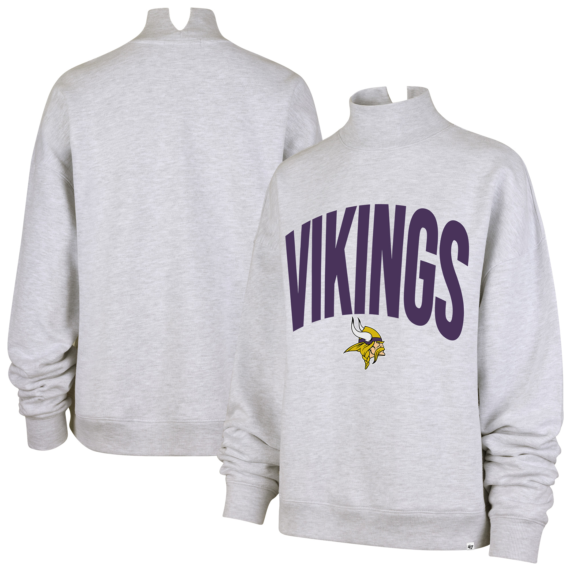 '47 Brand Women's Gray Minnesota Vikings Subtle Muse Mock Neck Sweatshirt - Gray