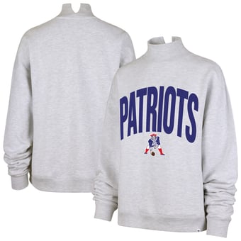 Women's '47 Gray New England Patriots Subtle Muse Mock Neck Sweatshirt