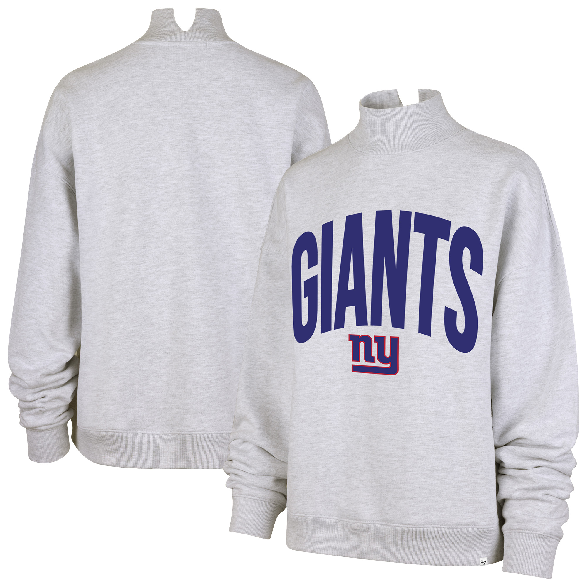 '47 Brand Women's Gray New York Giants Subtle Muse Mock Neck Sweatshirt - Gray