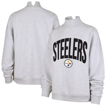 Women's '47  Gray Pittsburgh Steelers Subtle Muse Mock Neck Sweatshirt