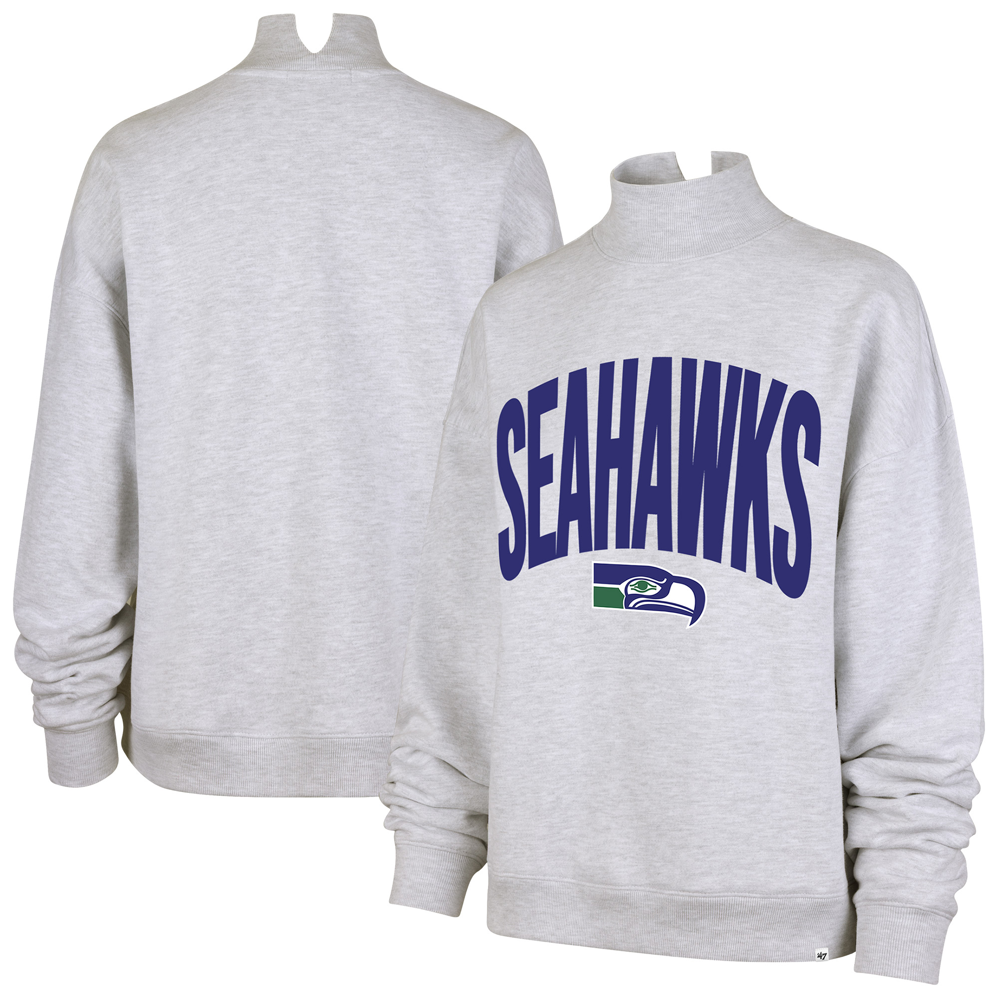 Women’s ’47 Gray Seattle Seahawks Subtle Muse Mock Neck Sweatshirt Women’s ’47 Gray Seattle Seahawks Subtle Muse Mock Neck Sweatshirt