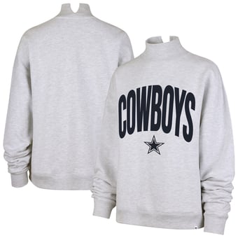 Women's '47  Gray Dallas Cowboys Subtle Muse Mock Neck Sweatshirt