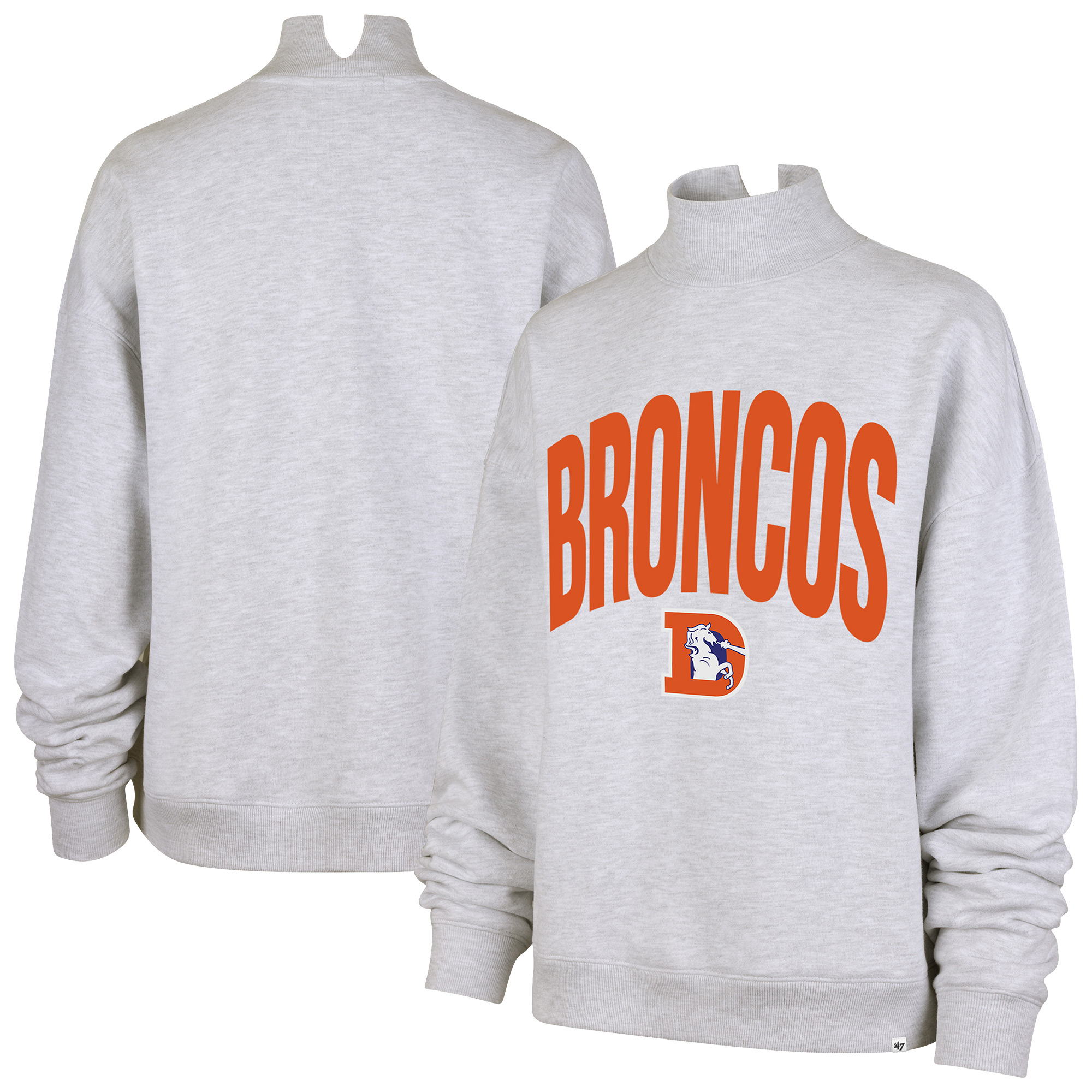 Women’s ’47 Gray Denver Broncos Subtle Muse Mock Neck Sweatshirt Women’s ’47 Gray Denver Broncos Subtle Muse Mock Neck Sweatshirt