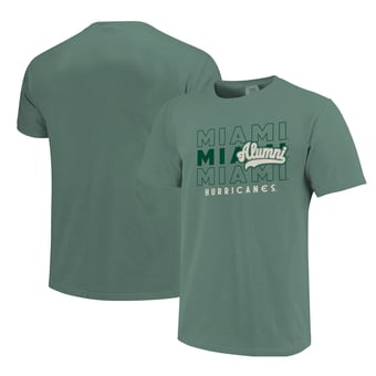Men's  Green Miami Hurricanes Alumni Script Overlay T-Shirt