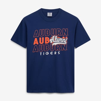 Men's  Navy Auburn Tigers Alumni Script Overlay T-Shirt