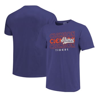 Men's  Purple Clemson Tigers Alumni Script Overlay T-Shirt