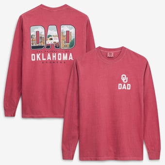 Men's Crimson Oklahoma Sooners Father's Day Campus Drawing Long Sleeve T-Shirt