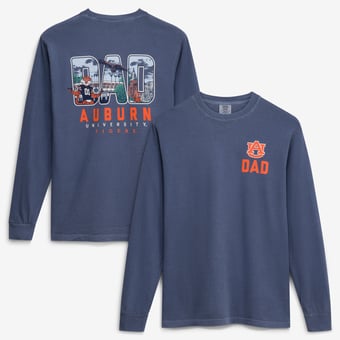 Men's Navy Auburn Tigers Father's Day Campus Drawing Long Sleeve T-Shirt