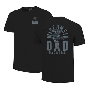 Men's  Black Wisconsin Badgers Father's Day Mascot Overlay T-Shirt