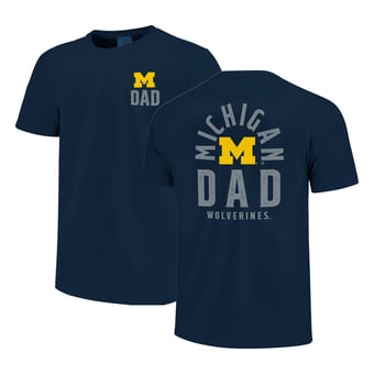 Men's  Navy Michigan Wolverines Father's Day Mascot Overlay T-Shirt