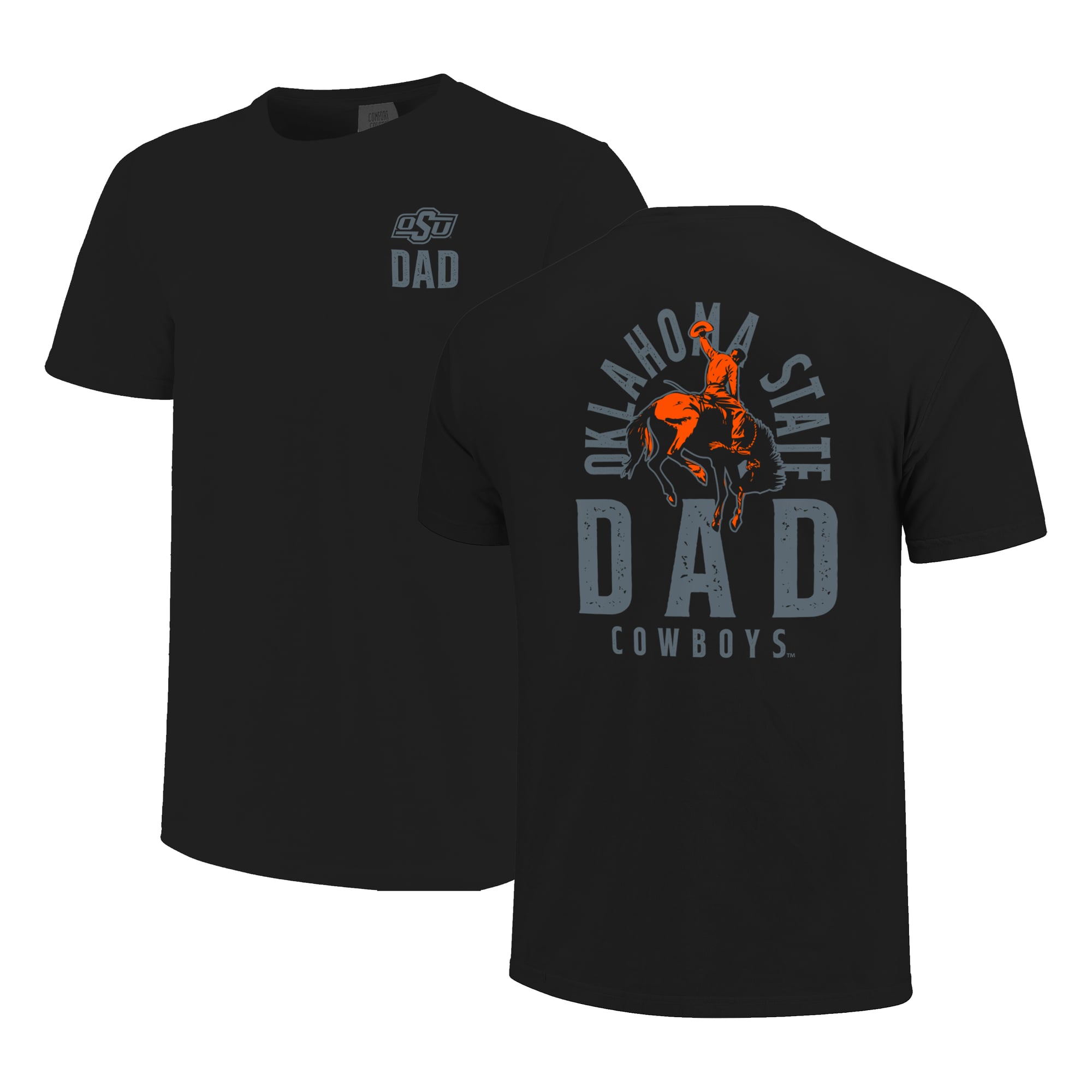 Men's  Black Oklahoma State Cowboys Father's Day Mascot Overlay T-Shirt