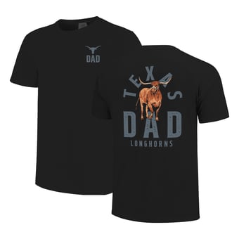 Men's  Black Texas Longhorns Father's Day Mascot Overlay T-Shirt