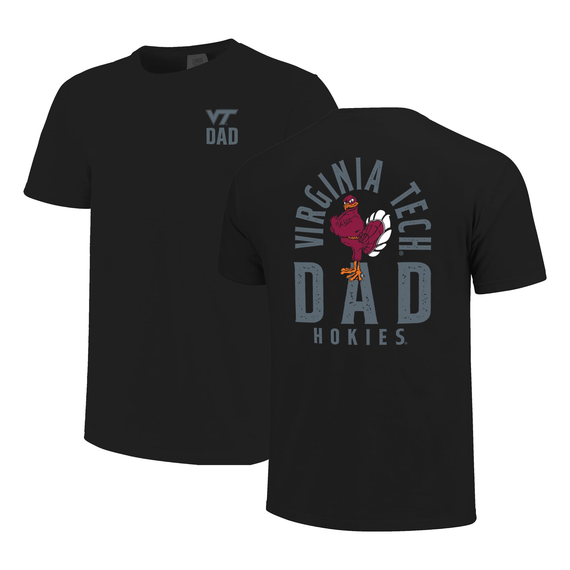 Men's  Black Virginia Tech Hokies Father's Day Mascot Overlay T-Shirt