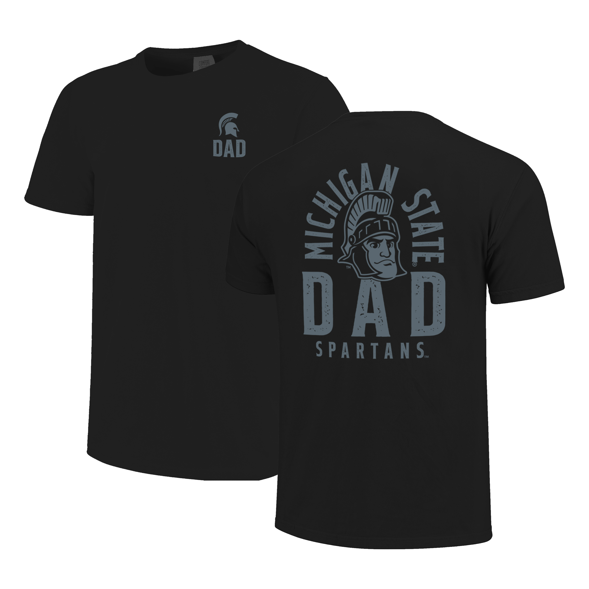 Men's  Black Michigan State Spartans Father's Day Mascot Overlay T-Shirt