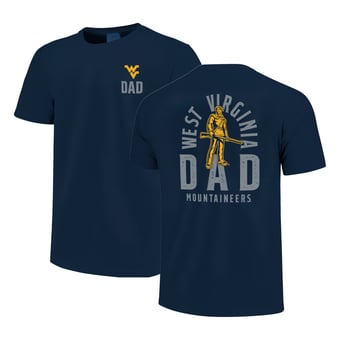Men's  Navy West Virginia Mountaineers Father's Day Mascot Overlay T-Shirt