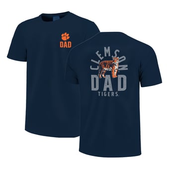 Men's  Navy Clemson Tigers Father's Day Mascot Overlay T-Shirt