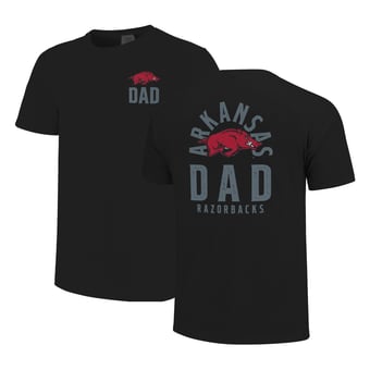 Men's  Black Arkansas Razorbacks Father's Day Mascot Overlay T-Shirt