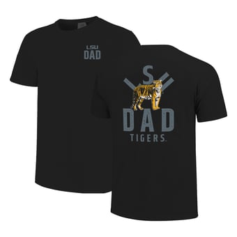 Men's  Black LSU Tigers Father's Day Mascot Overlay T-Shirt
