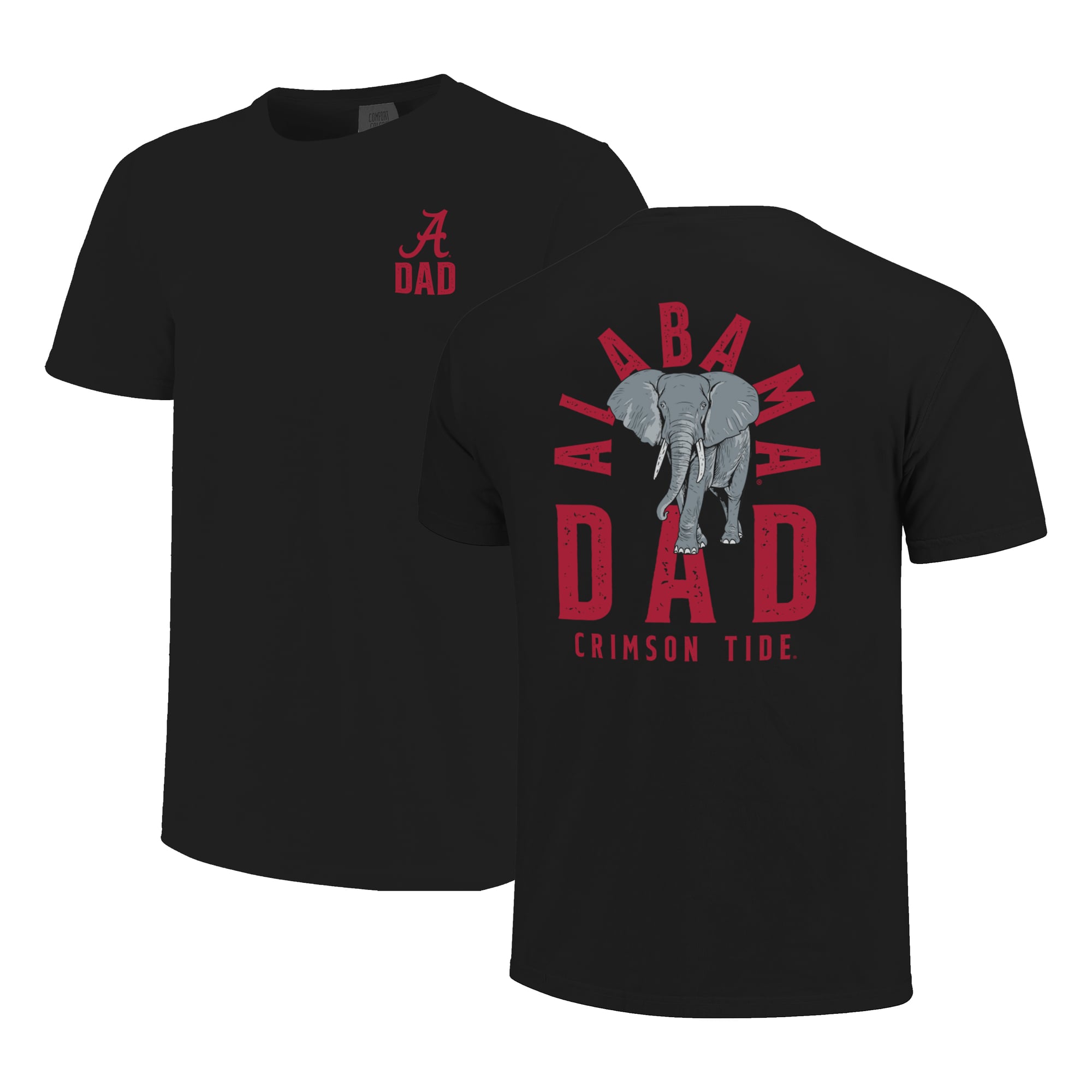 Men's  Black Alabama Crimson Tide Father's Day Mascot Overlay T-Shirt
