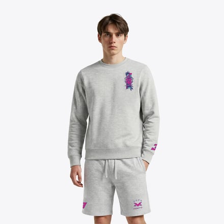 Unleash the Lion Miami Palms Graphic Crew Sweatshirt - Grey