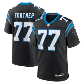 Men's Nike Luke Fortner Black Carolina Panthers Team Game Jersey