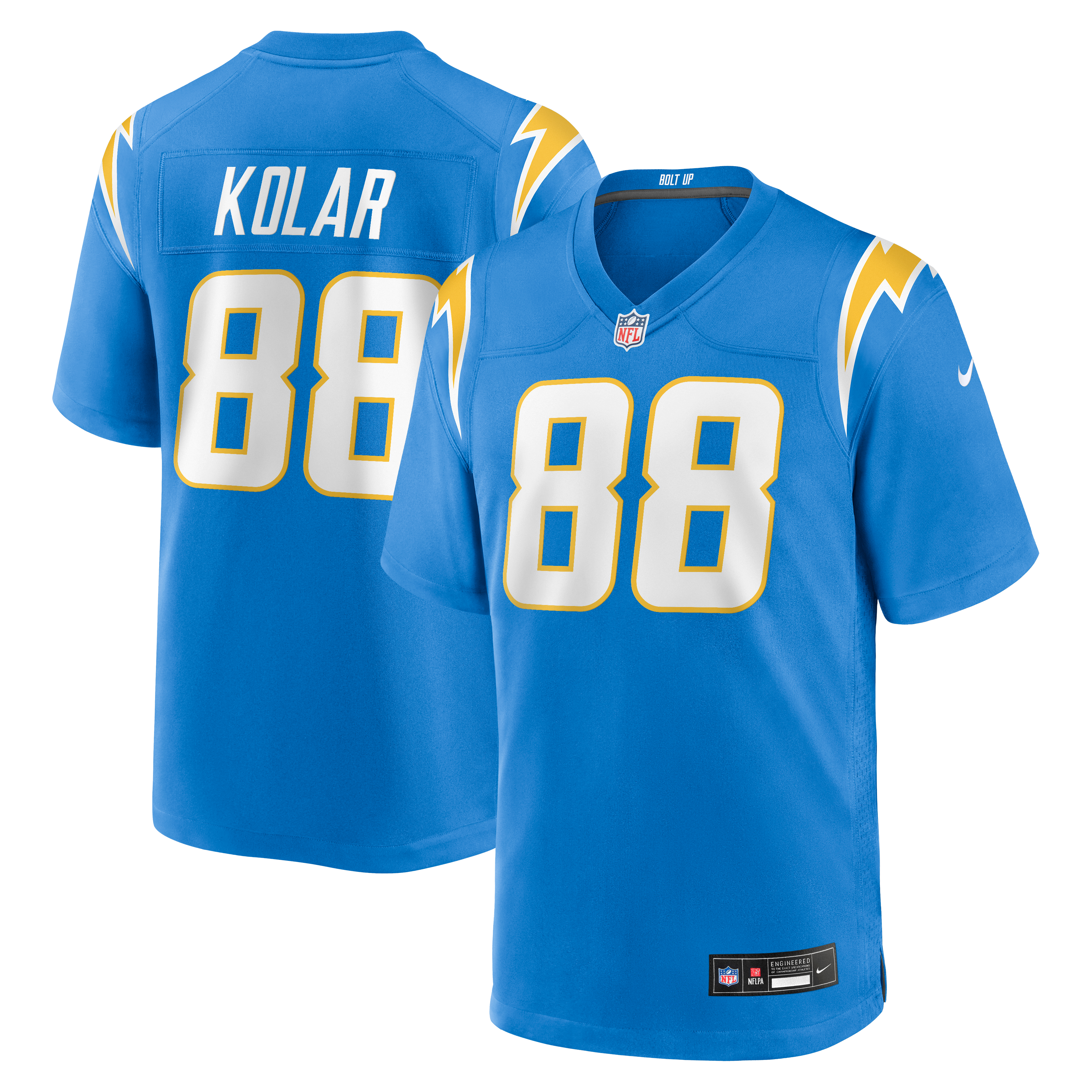 Men's Nike Charlie Kolar  Powder Blue Los Angeles Chargers Team Game Jersey
