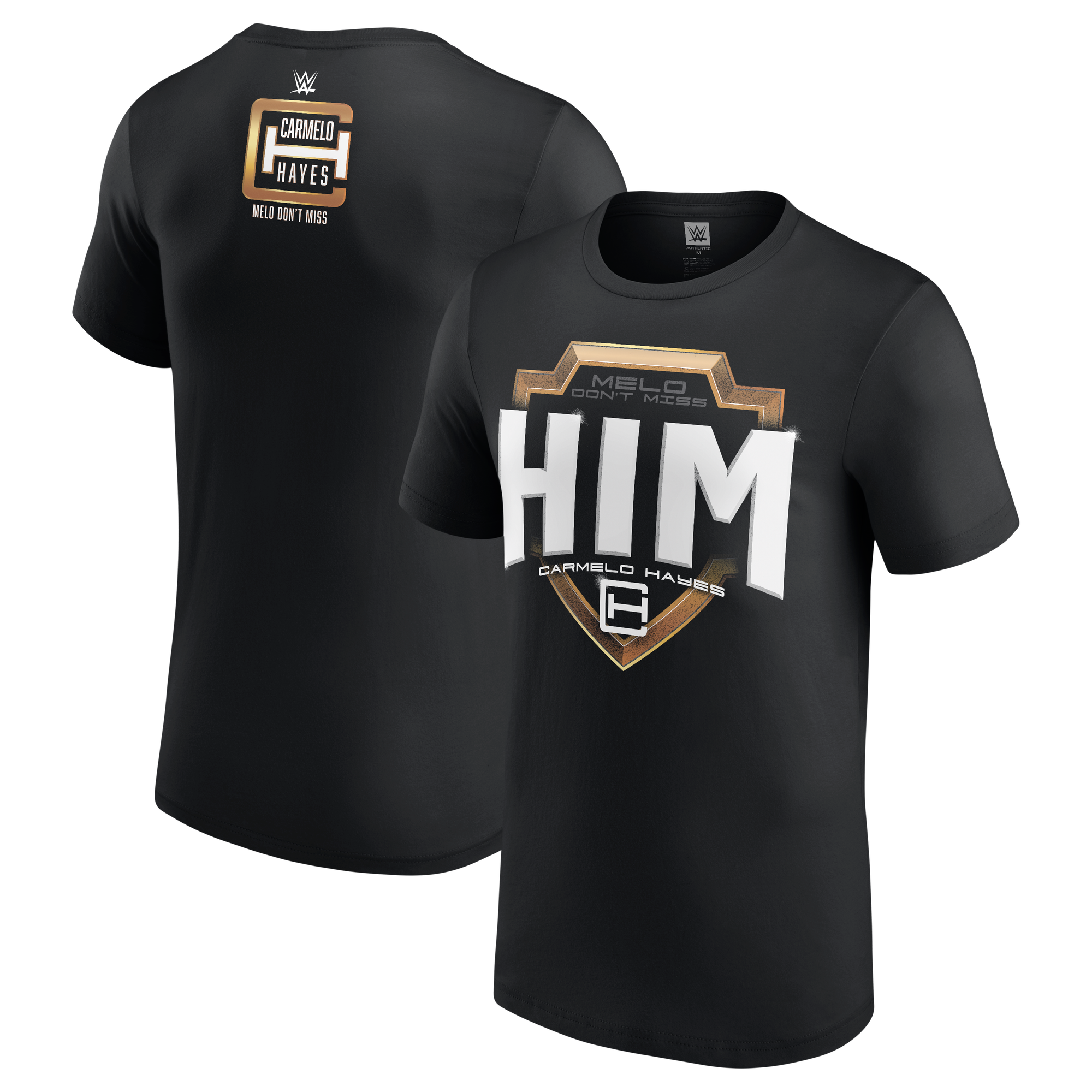 Men's Black Carmelo Hayes HIM Logo T-Shirt