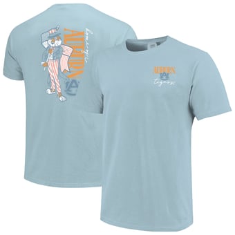 Women's Light Blue Auburn Tigers Americana Mascot Comfort Colors T-Shirt