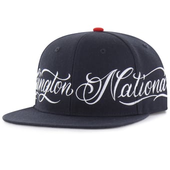 Men's Mister Cartoon x '47 Navy Washington Nationals Wrap Script Captain Snapback Hat