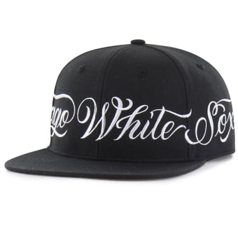 Men's Mister Cartoon x '47 Black Chicago White Sox Wrap Script Captain Snapback Hat