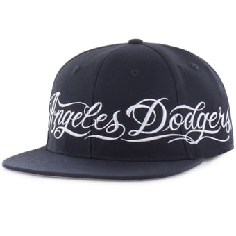 Men's Mister Cartoon x '47 Navy Los Angeles Dodgers Wrap Script Captain Snapback Hat