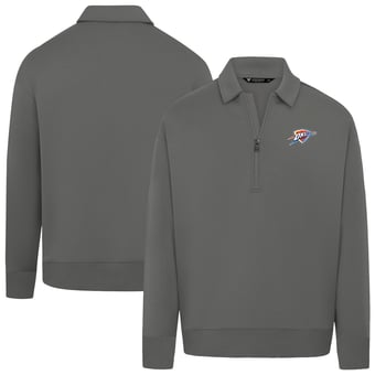 Unisex Levelwear Gray Oklahoma City Thunder Luxe Signature Quarter-Zip Tri-Blend Sweatshirt