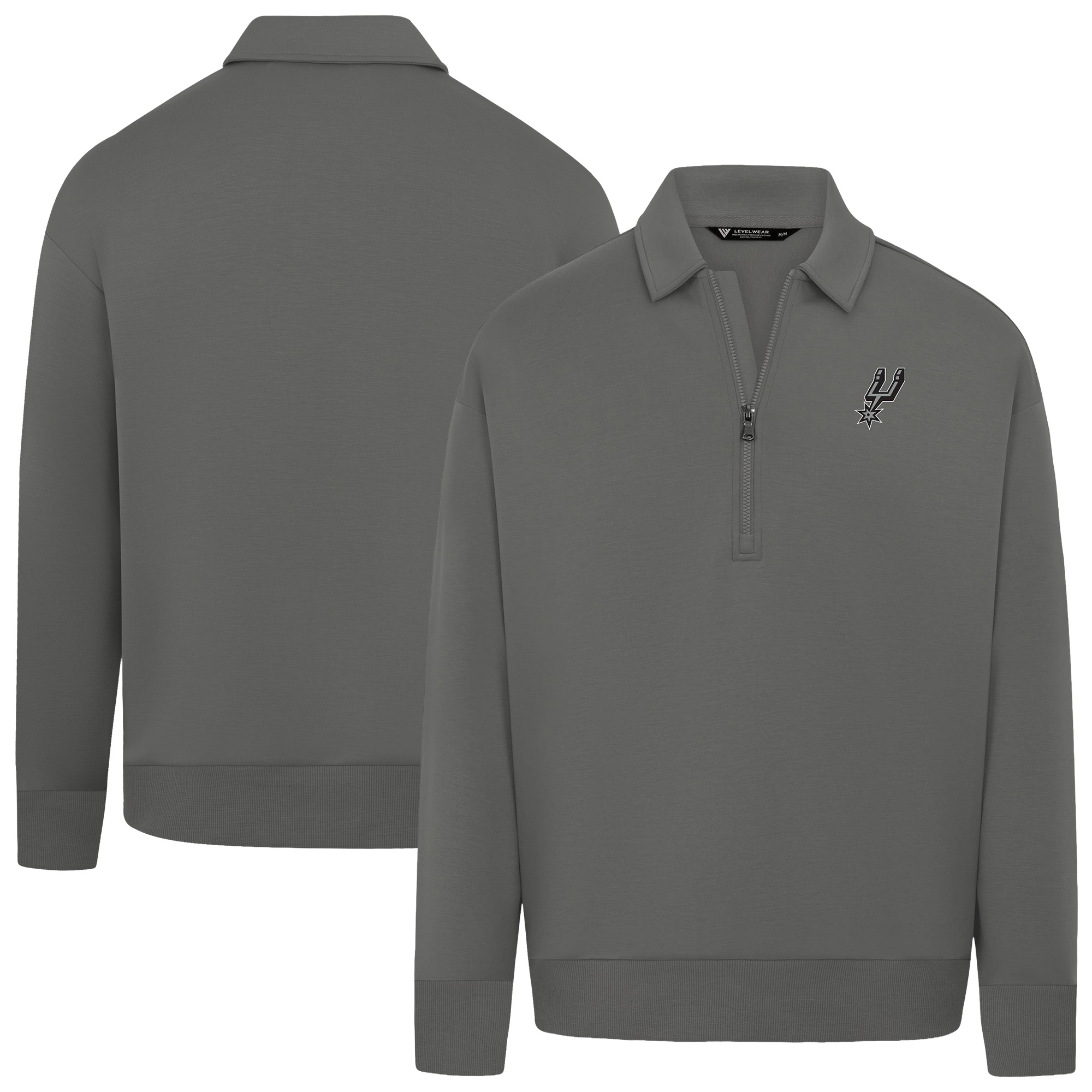 Unisex Levelwear Gray San Antonio Spurs Luxe Signature Quarter-Zip Tri-Blend Sweatshirt