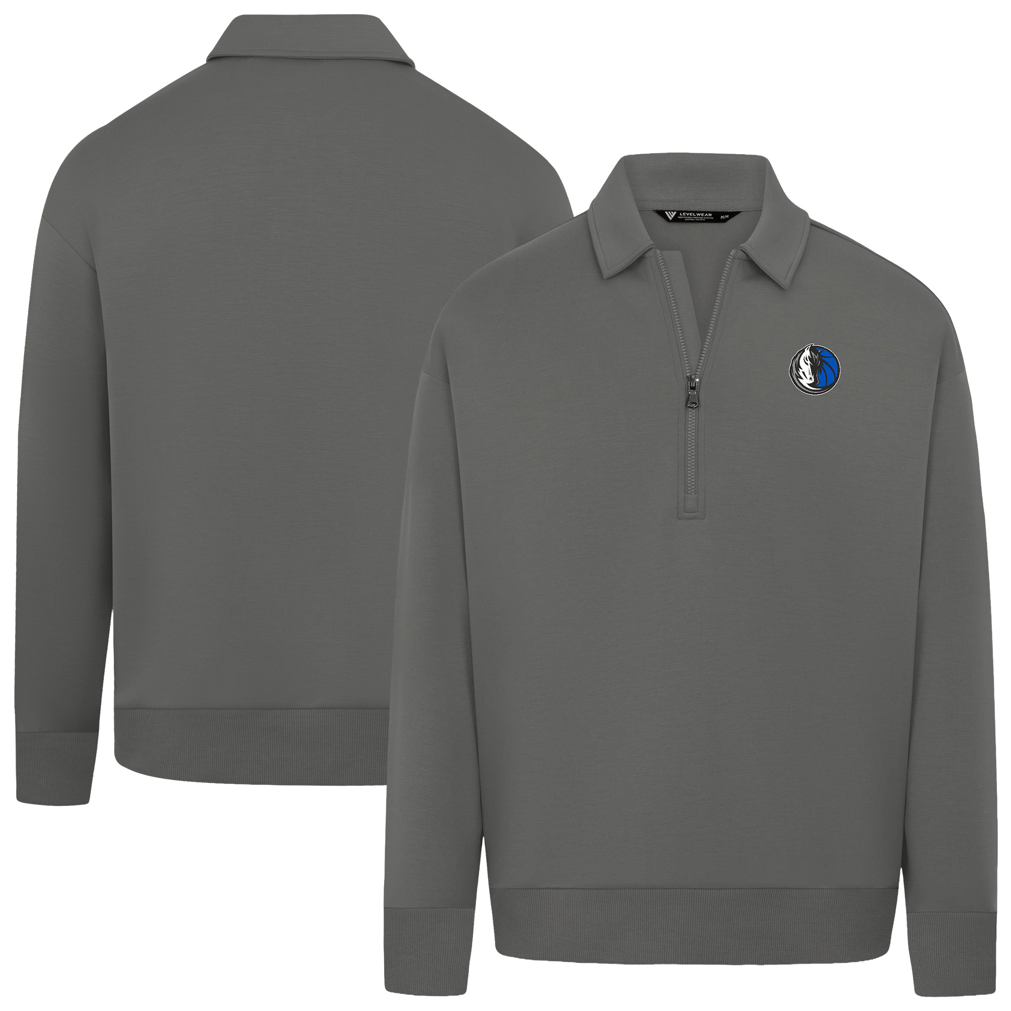 Unisex Levelwear Gray Dallas Mavericks Luxe Signature Quarter-Zip Tri-Blend Sweatshirt