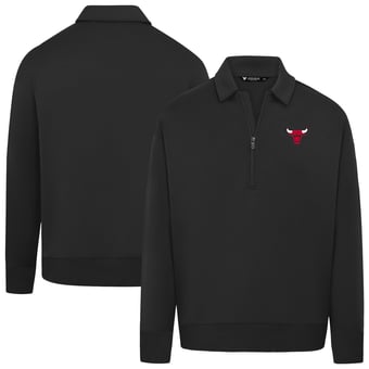 Unisex Levelwear Black Chicago Bulls Luxe Signature Quarter-Zip Tri-Blend Sweatshirt