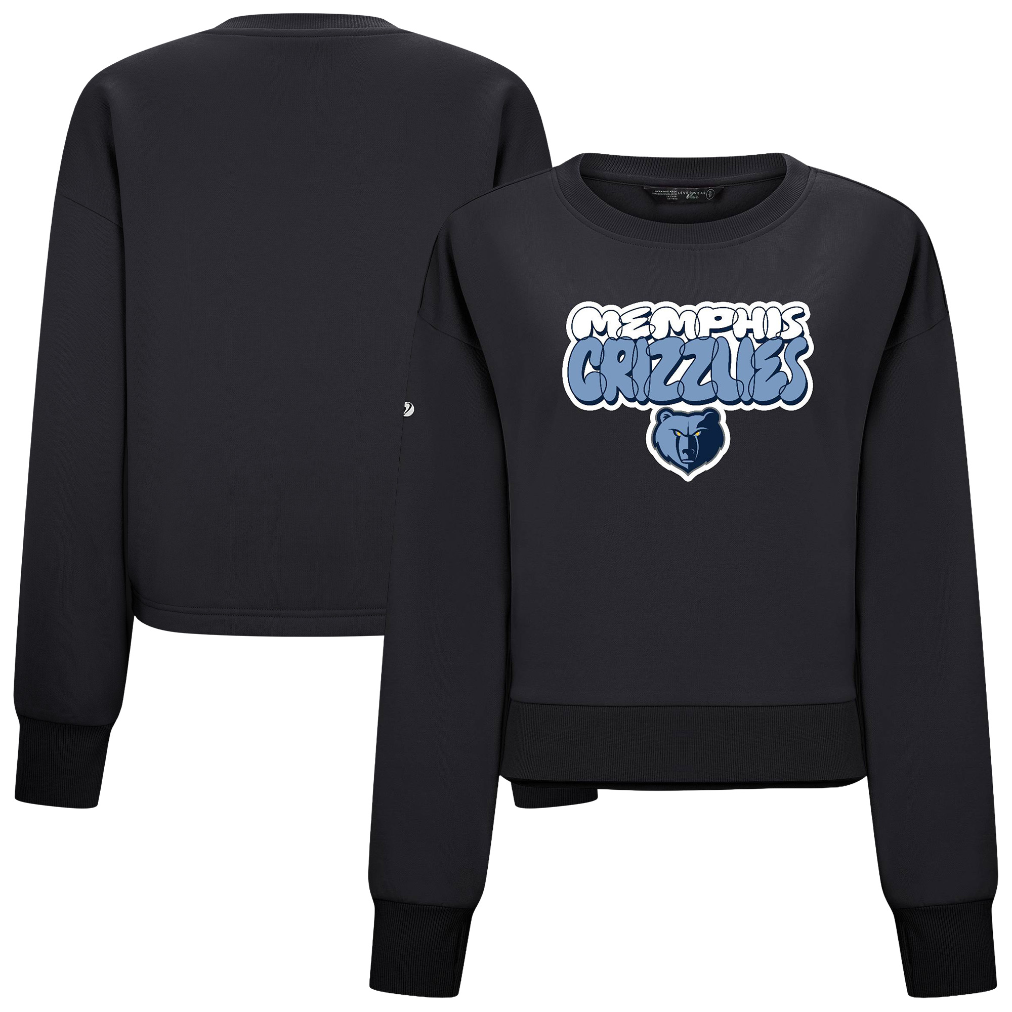 Women's Levelwear Black Memphis Grizzlies Judd Bloop Cropped Sweatshirt