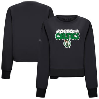 Women's Levelwear Black Boston Celtics Judd Bloop Cropped Sweatshirt
