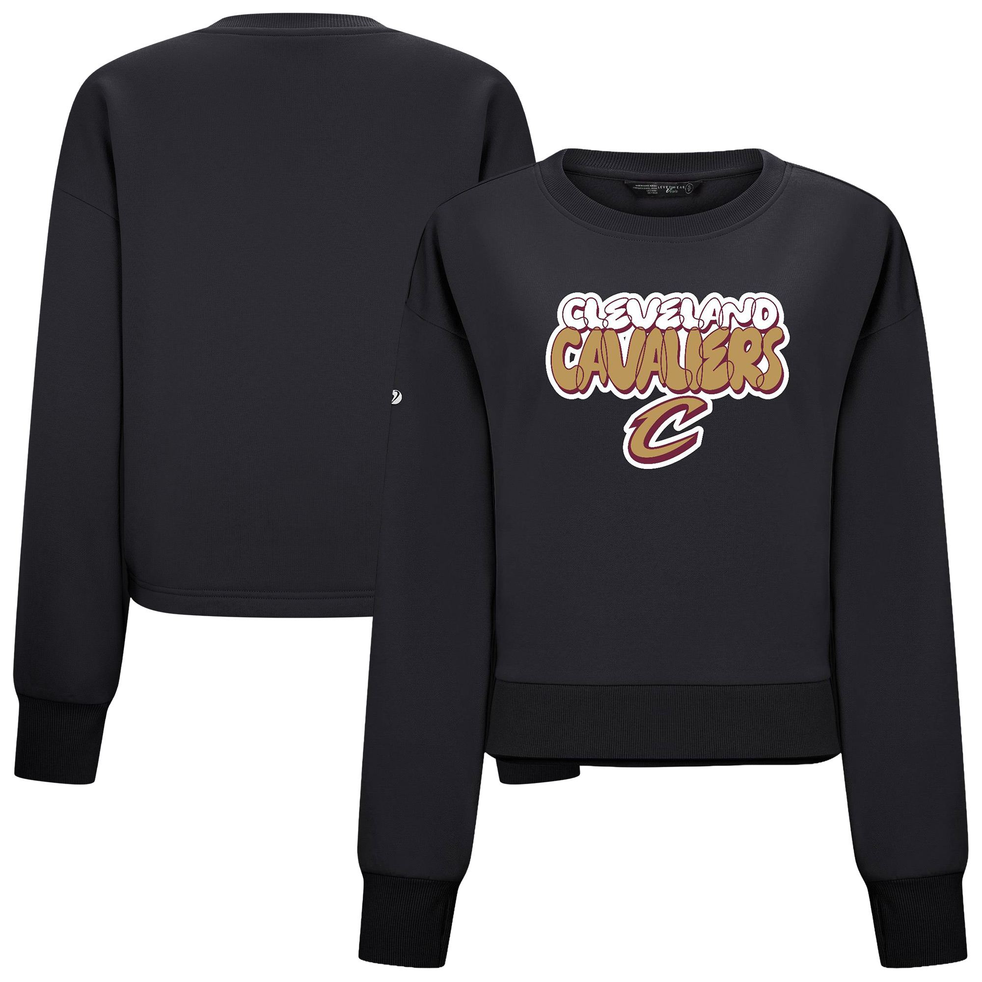 Women's Levelwear Black Cleveland Cavaliers Judd Bloop Cropped Sweatshirt