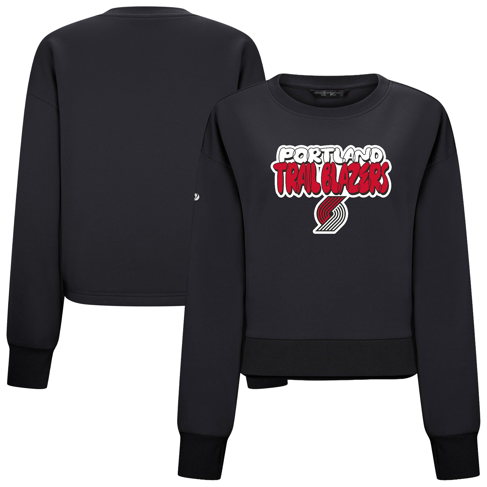 Women's Levelwear Black Portland Trail Blazers Judd Bloop Cropped Sweatshirt