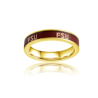 Women's FanDrip Florida State Seminoles Yellow Gold Plated Steel Fan Ring