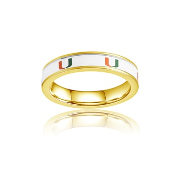 Women's FanDrip Miami Hurricanes Yellow Gold Plated Steel Fan Ring