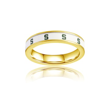 Women's FanDrip Michigan State Spartans Yellow Gold Plated Steel Fan Ring