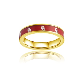 Women's FanDrip Oklahoma Sooners Yellow Gold Plated Steel Fan Ring