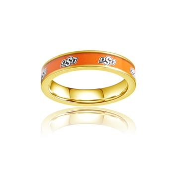 Women's FanDrip Oklahoma State Cowboys Yellow Gold Plated Steel Fan Ring