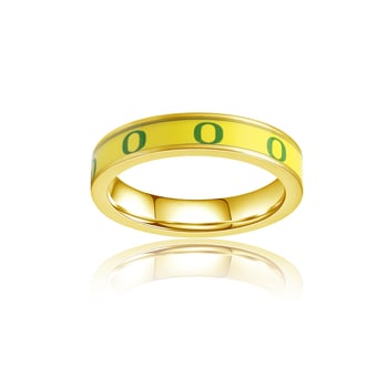 Women's FanDrip Oregon Ducks Yellow Gold Plated Steel Fan Ring