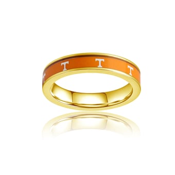 Women's FanDrip Tennessee Volunteers Yellow Gold Plated Steel Fan Ring