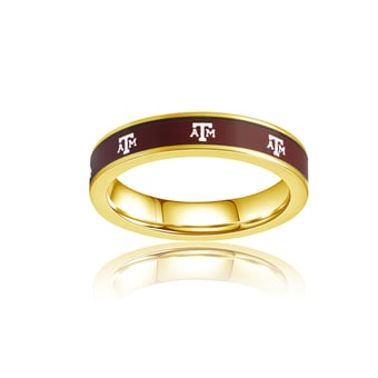 Women's FanDrip Texas A&M Aggies Yellow Gold Plated Steel Fan Ring